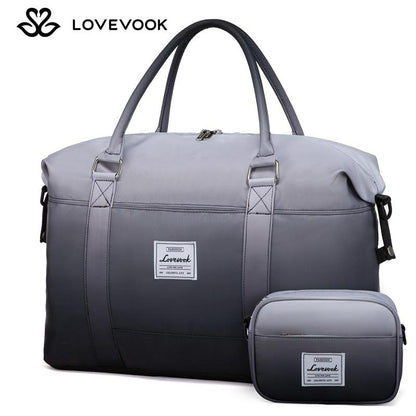 LOVEVOOK Fall Gradient Gym Bag Weekender Bag with Small Pouch, Carry Luggage and Carry on Overnight Bag, Large Capacity Stylish Women'S Duffel Bag for Travel, Gym, Sports, Fitness & Workout