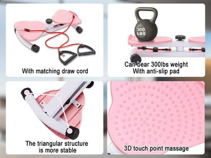 Waist Twist Machine Toned Abs Waist Twister Can Stand with Feet Apart Double Non-Slip No Noise Use Exercise Equipment Abdominal Roller Workout