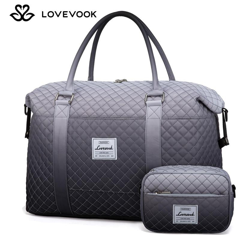 LOVEVOOK Fall Gradient Gym Bag Weekender Bag with Small Pouch, Carry Luggage and Carry on Overnight Bag, Large Capacity Stylish Women'S Duffel Bag for Travel, Gym, Sports, Fitness & Workout